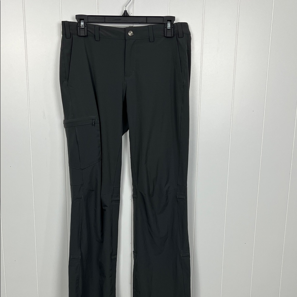 REI Womens Outdoor Pant 6 Gray Snap/Zip Fly Pockets Flare Leg 87% Poly Sporty